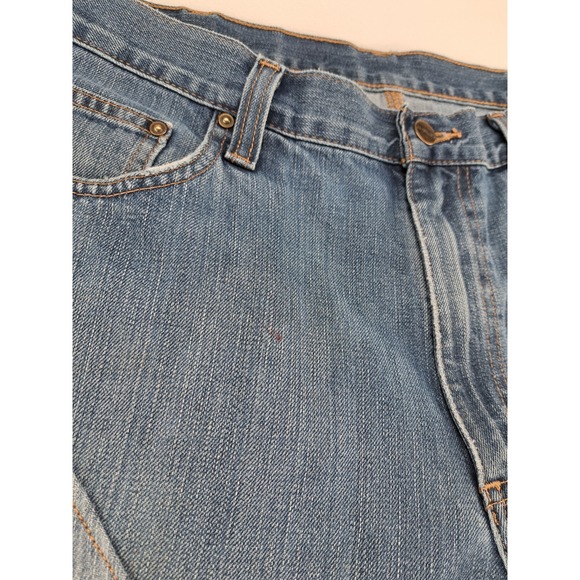 Carhartt Jeans Mens 36x32 Double Knee Front Blue Denim Slim Fit Altered W36.5" - Picture 6 of 9